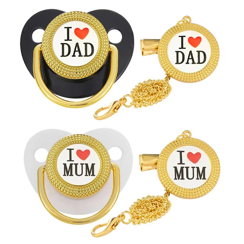 Baby Products Newborn - I Love Mum Dad Baby おしゃぶりチェーンクリップセット