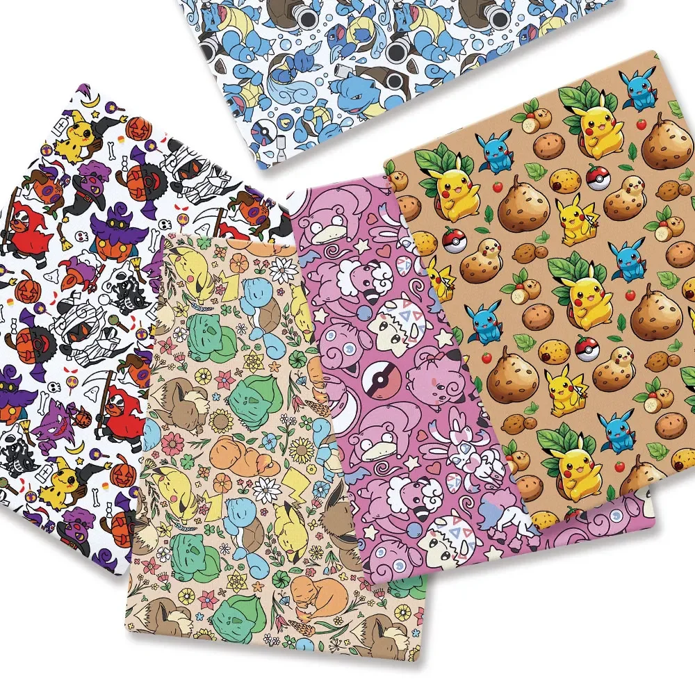 Baby Products In Japan - ポケモン漫画生地 140*50 センチメートル手作り縫製パッチワークキルティングベビードレスホームシートプリント生地生地縫製子供
