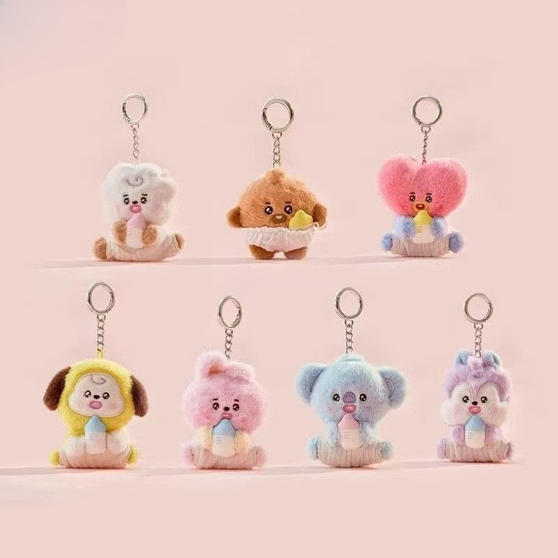 Baby Product - 新しいBTSキーチェーン ベビーシリーズ かわいい漫画風クリエイティブなボトルハグデザイン 精巧なスクールバッグ飾り ファンギフト