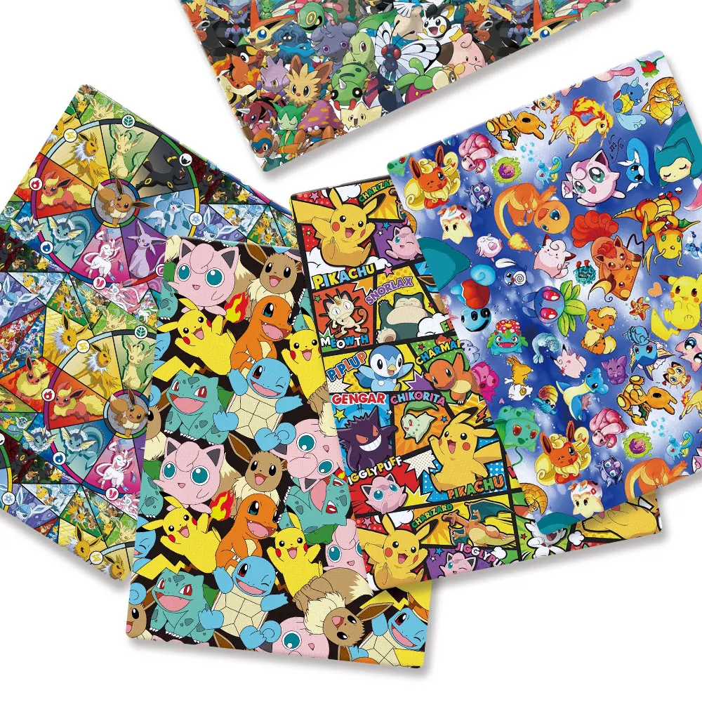 Baby Products In Japan - ポケモン漫画生地 140*50 センチメートル手作り縫製パッチワークキルティングベビードレスホームシートプリント生地生地縫製子供
