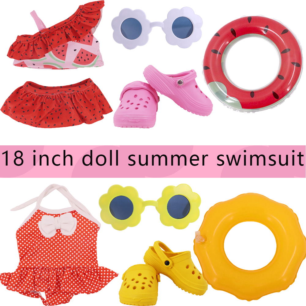 Baby Product - ヘッドフラワー水着魚鱗スタイル 43 センチメートルベビードールアイテム & 18 インチアメリカンドールガール、世代アクセサリー服用