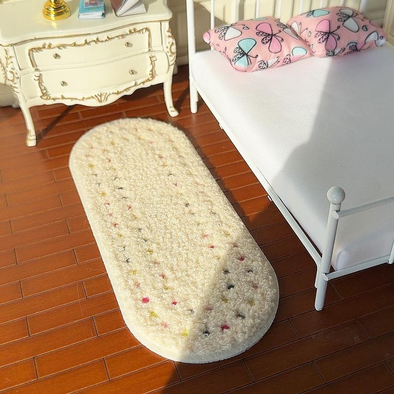 Play Mat - 1:12 ドールハウスミニチュアぬいぐるみカーペットふわふわマットモデル写真撮影小道具子供ごっこ遊びおもちゃドールハウスミニ装飾ギフト