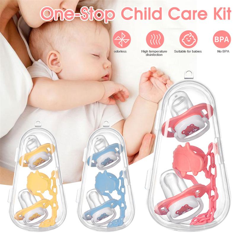 Baby Products Newborn - 3 in 1 赤ちゃん用おしゃぶりセット 2個 シリコン乳首