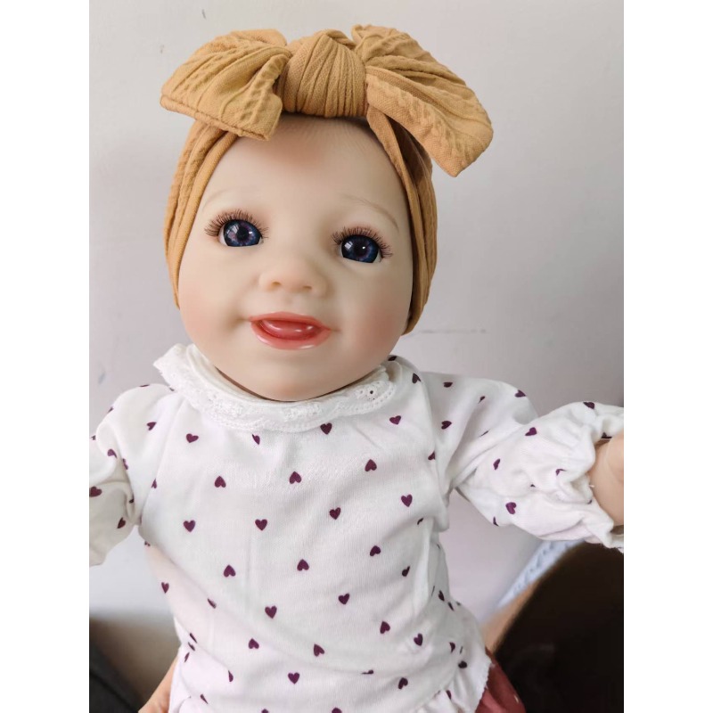 43CMブルーアイズリボーンドール笑顔のソフト手描きヘア3D - Baby Products Drawing のレビューと価格