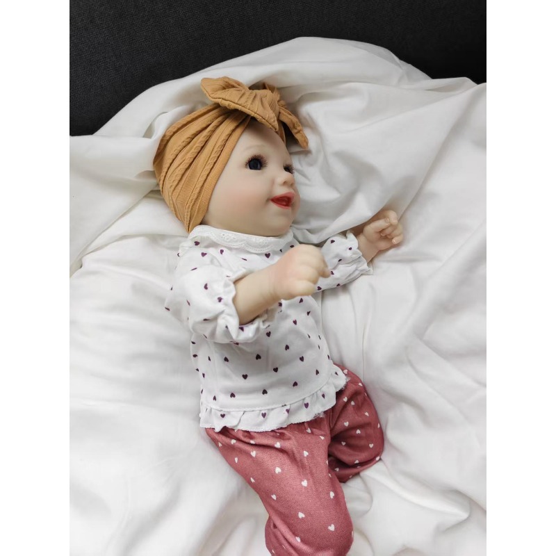 43CMブルーアイズリボーンドール笑顔のソフト手描きヘア3D - Baby Products Drawing のレビューと価格