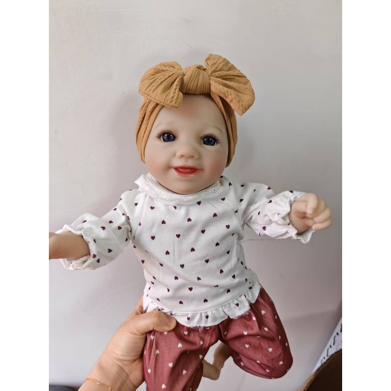 43CMブルーアイズリボーンドール笑顔のソフト手描きヘア3D - Baby Products Drawing のレビューと価格