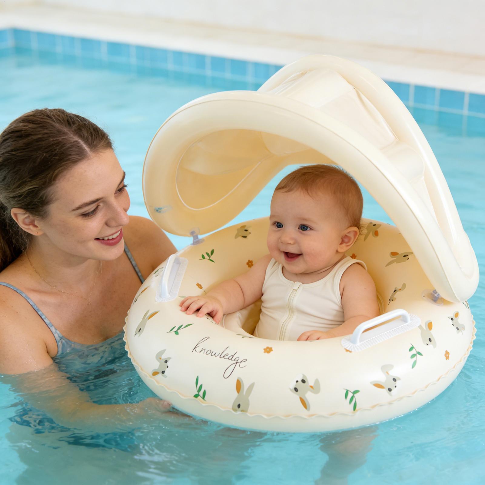 取り外し可能なサンシェードシートリング付き子供用プールフロー - Baby Swimming Floater のレビューと価格