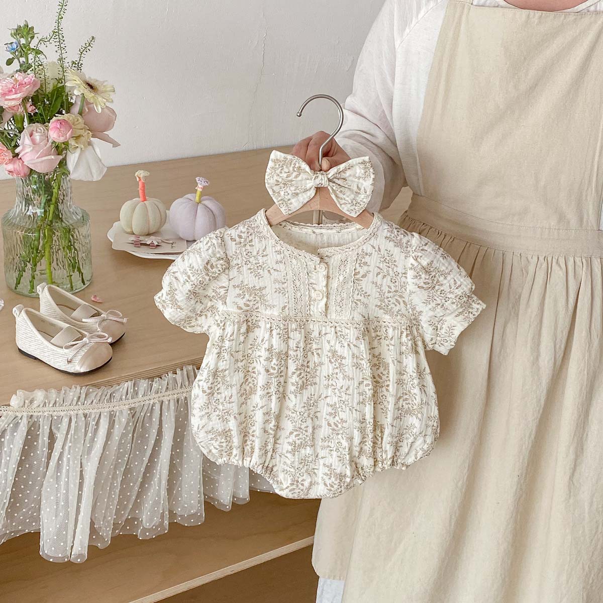 夏用薄手ベビークレープ生地花柄バッグファートジャケット202 - Baby Products Korean のレビューと価格