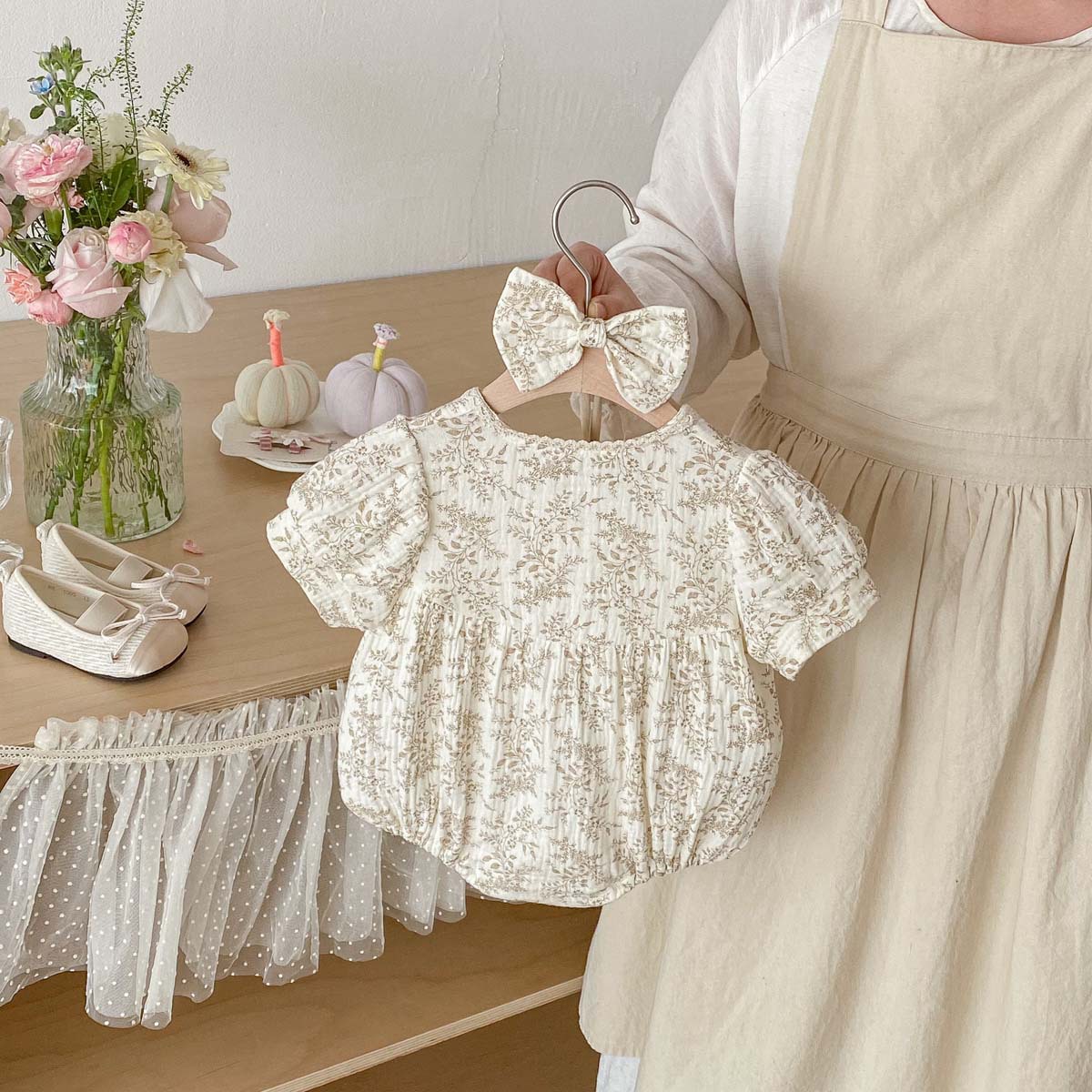 夏用薄手ベビークレープ生地花柄バッグファートジャケット202 - Baby Products Korean のレビューと価格