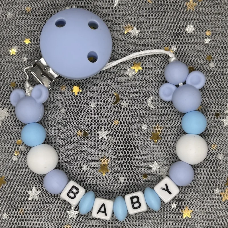 ベビーおしゃぶりクリップパーソナライズされた名前ダミー乳首ホ - Baby Product のレビューと価格