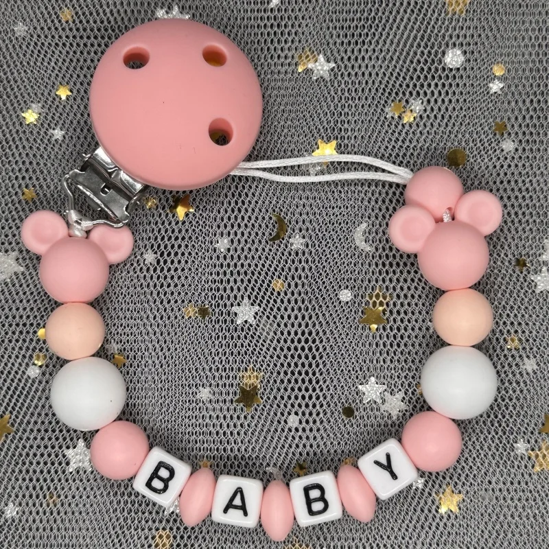 ベビーおしゃぶりクリップパーソナライズされた名前ダミー乳首ホ - Baby Product のレビューと価格