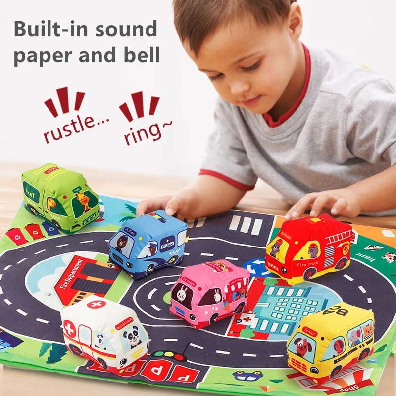 赤ちゃん,幼児,男の子,女の子のためのマットと車両が付いた柔 - Play Mat のレビューと価格