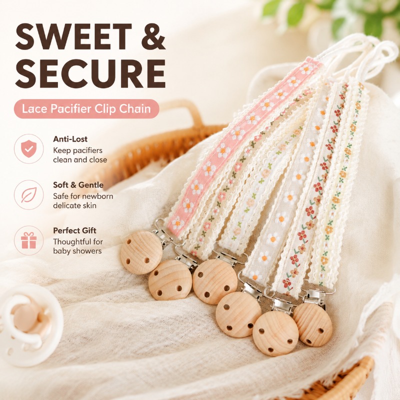 新生児用レースおしゃぶりクリップチェーン、紛失防止おしゃぶり - Baby Products Newborn のレビューと価格